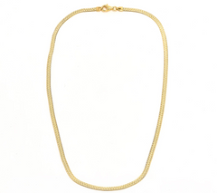 UltraFine 950 Silver Gold Tone Reversible 18" D/C Herringbone Chain Necklace