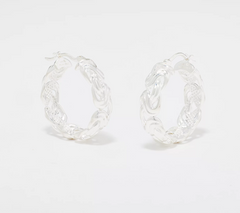 UltraFine 950 Silver Byzantine 1" Hoop Earrings
