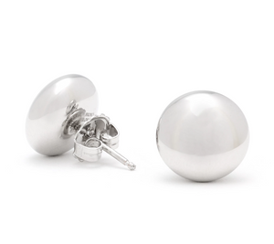 David Markstein Silver Tone Bronze Nuovo Bead Stud Earrings