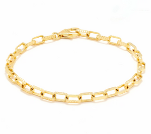 David Markstein Yellow Bronze Premiere Luxe Paper Clip Bracelet Large