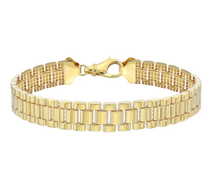 Silver Style Gold Clad Chain Link Bracelet Large
