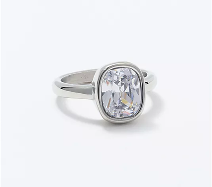 Steel by Diamonique Cocktail Ring Size 9