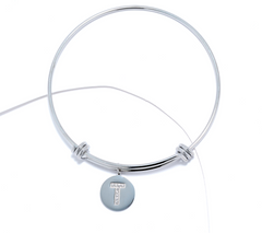 Steel by Diamonique Silver Tone "T" Initial Bracelet Small/Avg