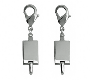 Sterling Silver Click Secure Set of 2 Self-Locking Magnetic Clasps