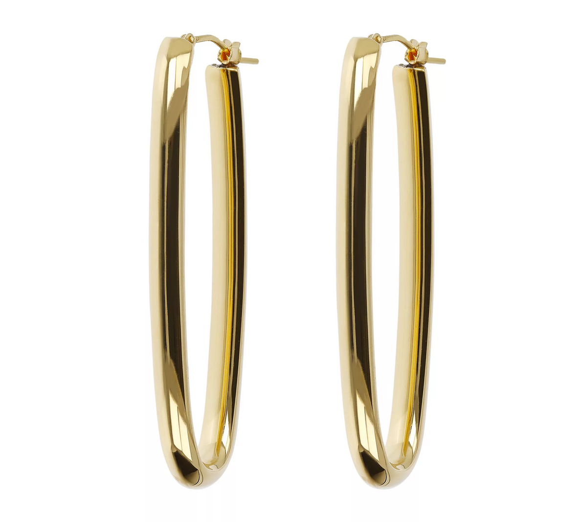 BellaOro 14K Gold Over Resin Elongated Oval Hoop Earrings