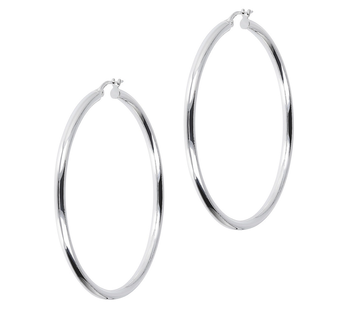 UltraFine Silver 2" Polished Round Hoop Earrings