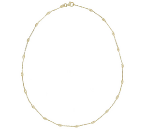 Veronese 18K Gold Clad 16" Diamond Cut Bead Necklace