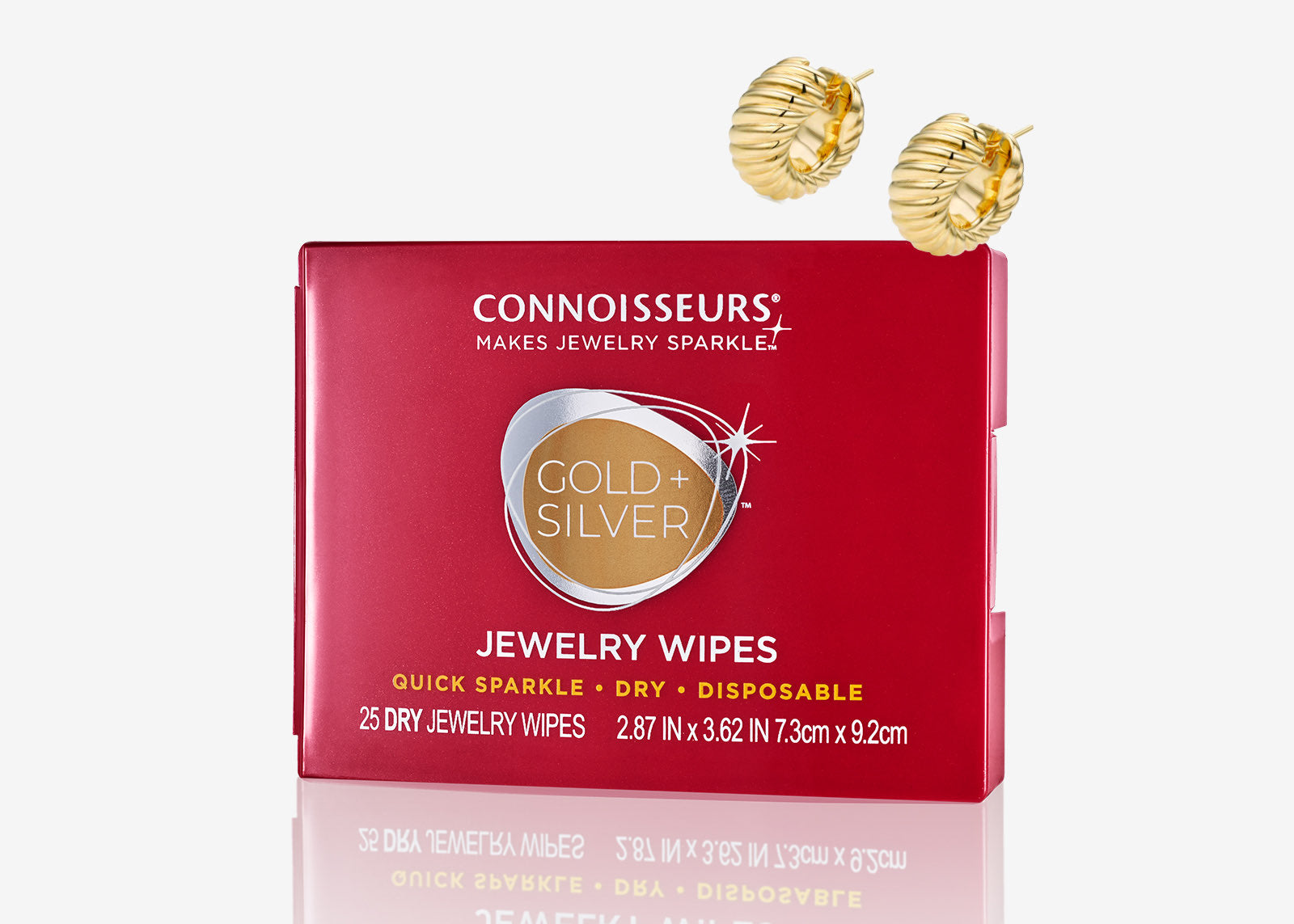 Connoisseurs compact jewelry cleaner – dry wipes for quick polishing on the go