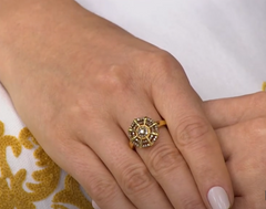 Colleen Lopez Sterling Silver Goldclad .33ctw Champagne Diamond Starburst Ring, Size 5