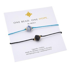 Akola "One Hope" Karatasi Bead 2piece Bracelet Set