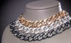 Joan Rivers Pave Link Chain Gunmetal Necklace