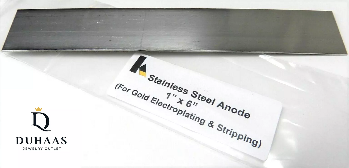 Stainless Steel Anode 6"x1" For Jewelry Electro Plater Rectifier Plating Machine