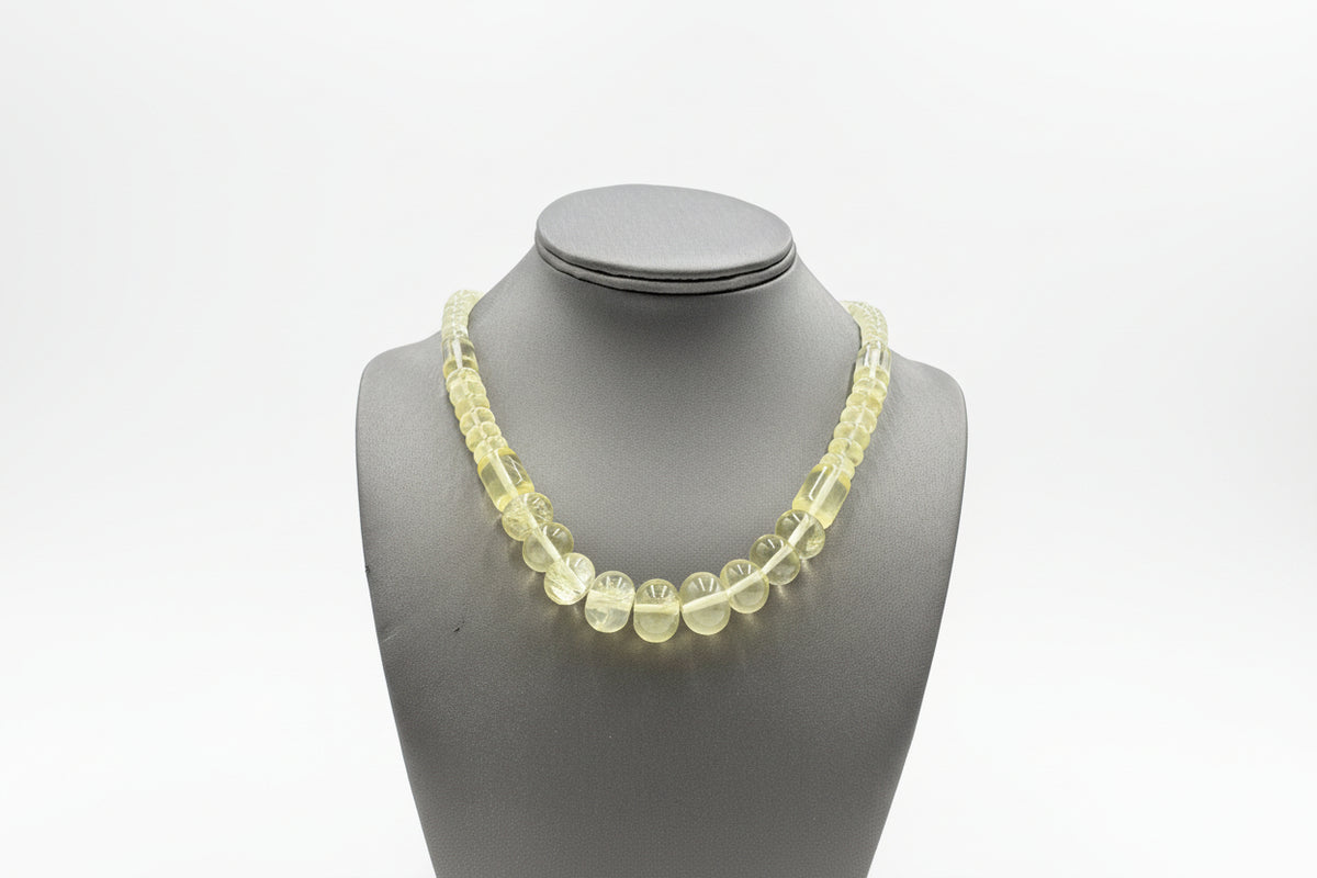 Jay King Sterling Silver Lemon Citrine Graduated Bead Necklace 18"