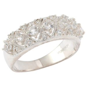 Herkimer Mines "Diamond" Quartz and White Topaz Band Ring