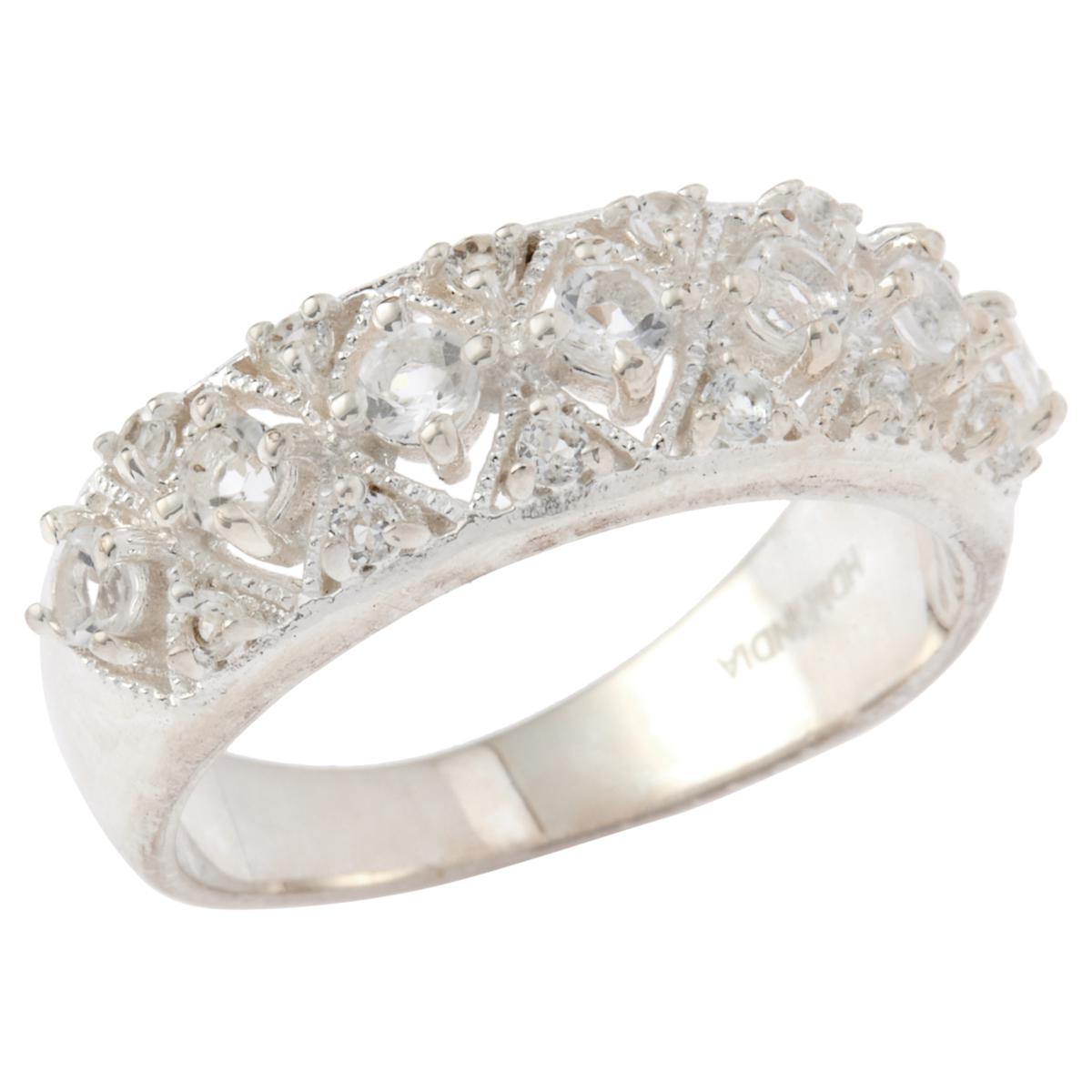 Herkimer Mines "Diamond" Quartz and White Topaz Band Ring