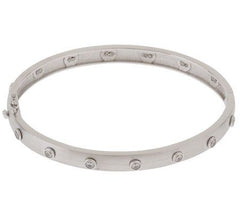 Epiphany Sterling Silver Platinum Clad Diamonique Bellissima Satin 100-FacetBangle