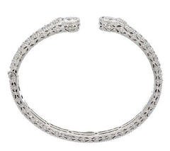 Judith Ripka Sterling silver 4.75 ct tw 118 Facet Diamonique Cuff Bracelet, 7-1/4'