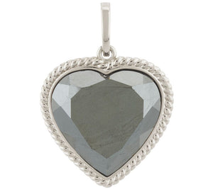 Bronze Faceted Hematite Heart Enhancer by Bronzo Italia