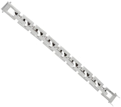 Bronzo Italia White Bronze Polished Rectangle Link Bracelet, 7-1/4"