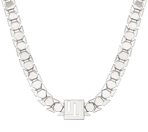 Silvertone Stella Valle Logo Chain Necklace by Lori Greiner Necklace 16"