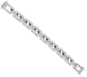 Bronze Polished Rectangle Link Bracelet by Bronzo Italia, White, 7-1/4" Fit