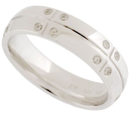 Epiphany Sterling Silver Burnished Set Eternity Band Ring, Size 6