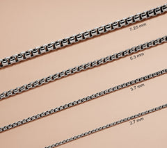 JAI Sterling Silver 2.7mm Box Chain Necklace, 16"+2"