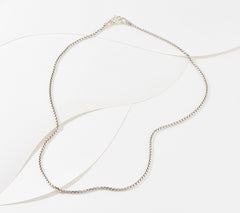 JAI Sterling Silver 2.7mm Box Chain Necklace, 16"+2"