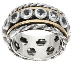 Or Paz Sterling Silver White Topaz Spinner Ring, Size 5