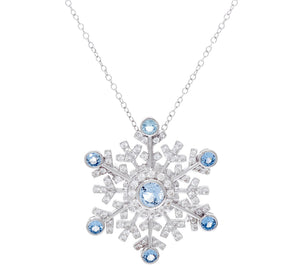 Hallmark Sterling Silver Snowflake Pin/Pendant Necklace, 18"