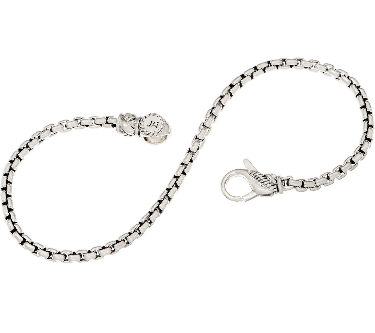JAI Sterling Silver 2.7mm Box Chain Bracelet, 6-1/2"