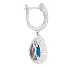 Affinity Gems Sterling Silver Bluebird Turquoise Drop Earrings, 1"