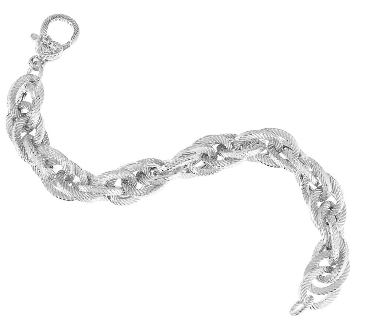 Judith Ripka Verona Sterling Silver Rolo Bracelet 7-1/2"L