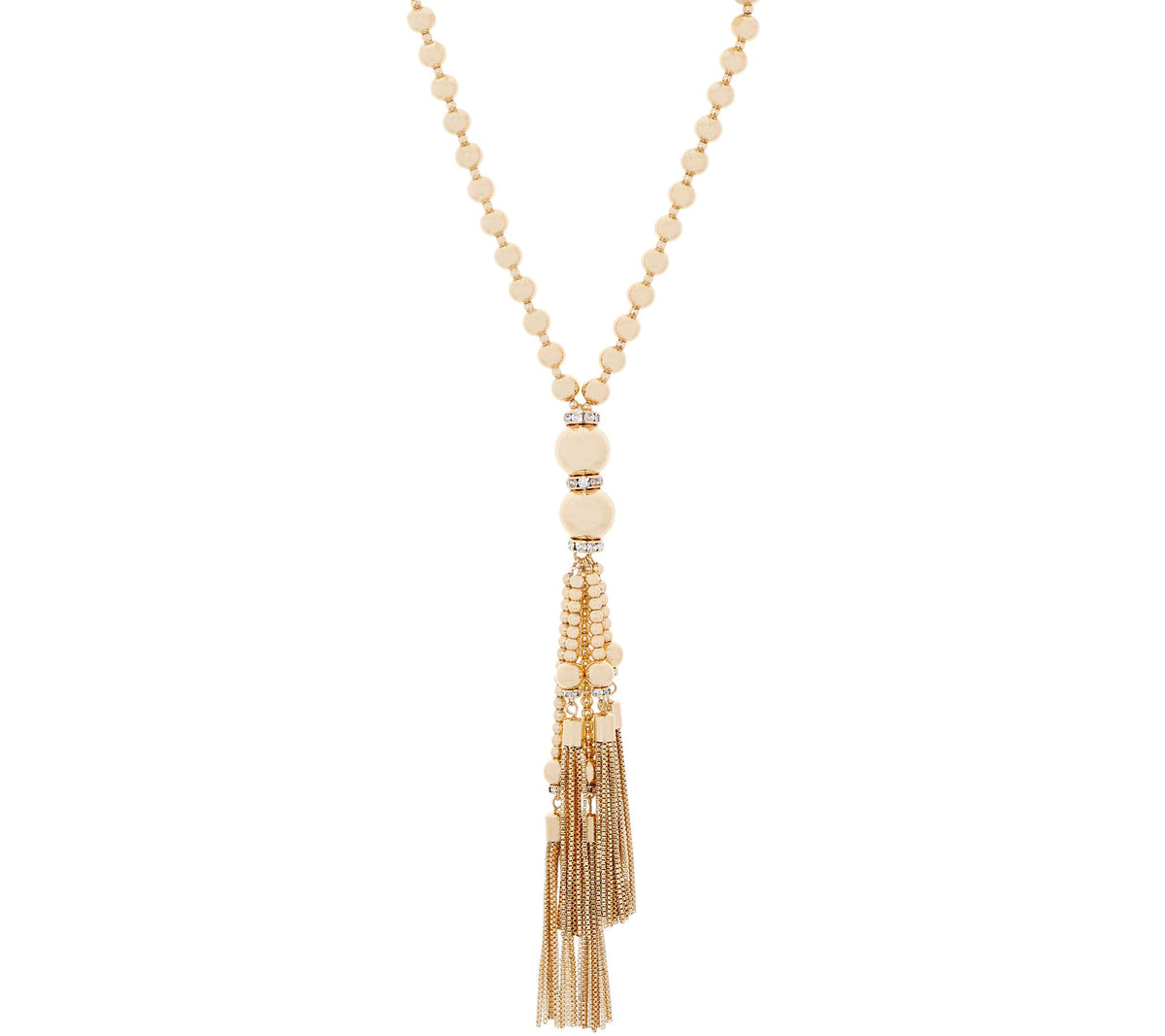 Joan Rivers Gold Tone Metallic Bead 31-1/2 Inch Necklace w/ 3" Extender