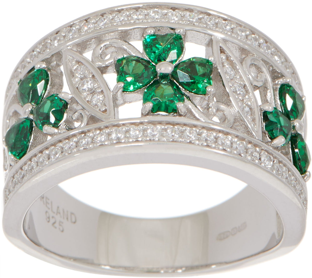 Solvar Sterling Silver Clover & Shamrock Ring, Size 6