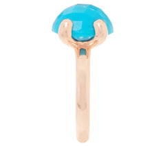 Set of 3 Blue Gemstone Sterling Silver Roseclad Stack Rings Size 7