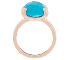 Set of 3 Blue Gemstone Sterling Silver Roseclad Stack Rings Size 7