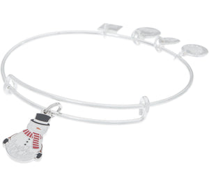 Alex and Ani Toys for Tots Snowman Charm Silver Tone Bangle