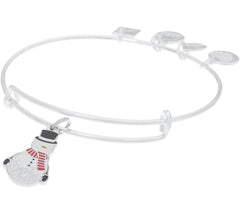 Alex and Ani Toys for Tots Snowman Charm Silver Tone Bangle