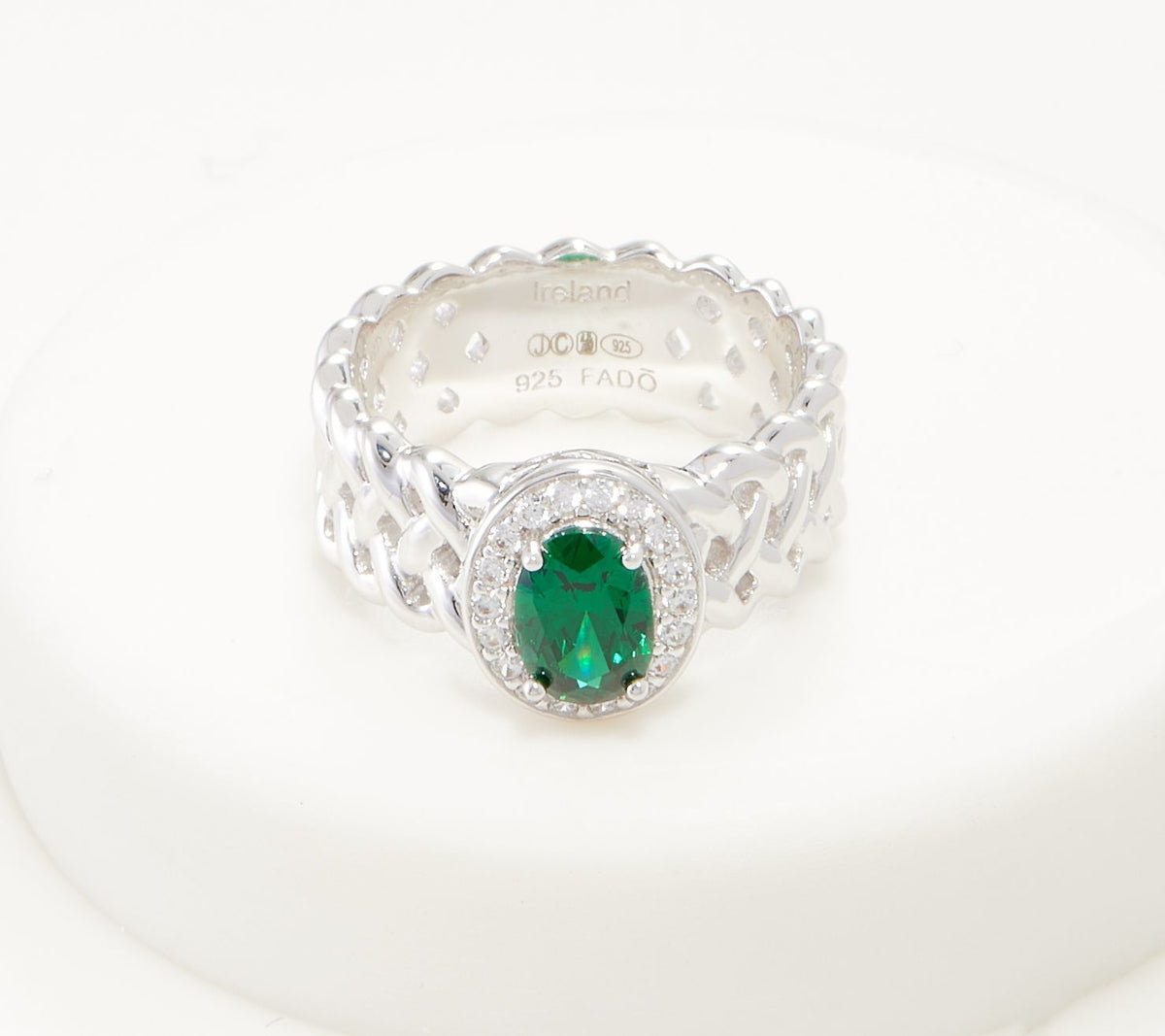 Fado Sterling Silver Celtic Weave Ring, Size 7