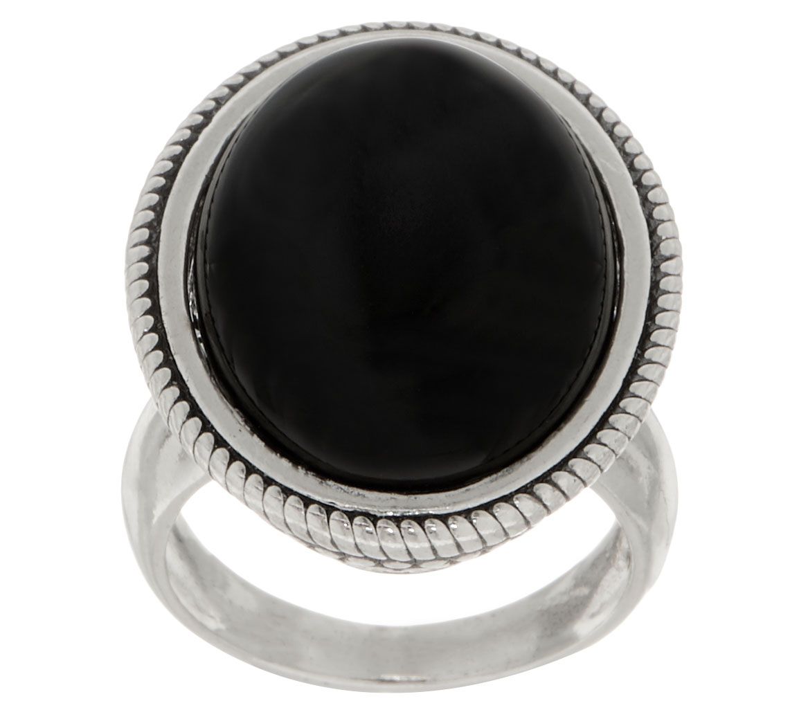 Or Paz Sterling Silver Oval Onyx Ring, Size 6