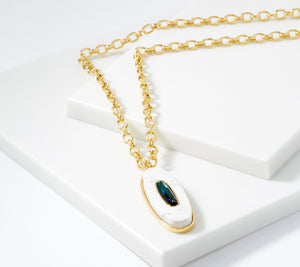 Vince Camuto Goldtone Simulated Gemstone Necklace, 32"