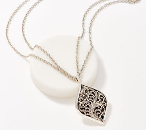 Lois Hill Sterling Silver Granulated Teardrop Necklace, 20"