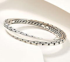 JAI Sterling Silver Balance & Harmony Floral Bangle, 6-1/4"