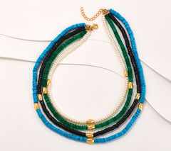 Affinity Multi-Layer Gemstone Beaded Necklace, Sterling Silver