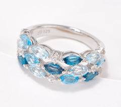 Affinity Gems Marquise Cut Multi-Gemstone Sterling Silver Ring Size 8