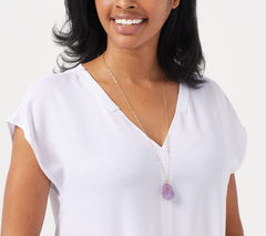 Aura by Paige Novick  Sterling Silver Amethyst & Diamond Necklace, 18"