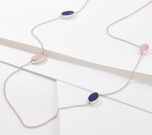 Generation Gems Sterling Silver Gemstone Necklace, Pink Opal,