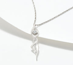 Affinity Sterling Silver Diamond Tree Yoga Pose Necklace