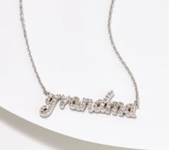 Affinity Sterling Silver Diamond 0.25cttw Script "Grandma" Necklace, 18"